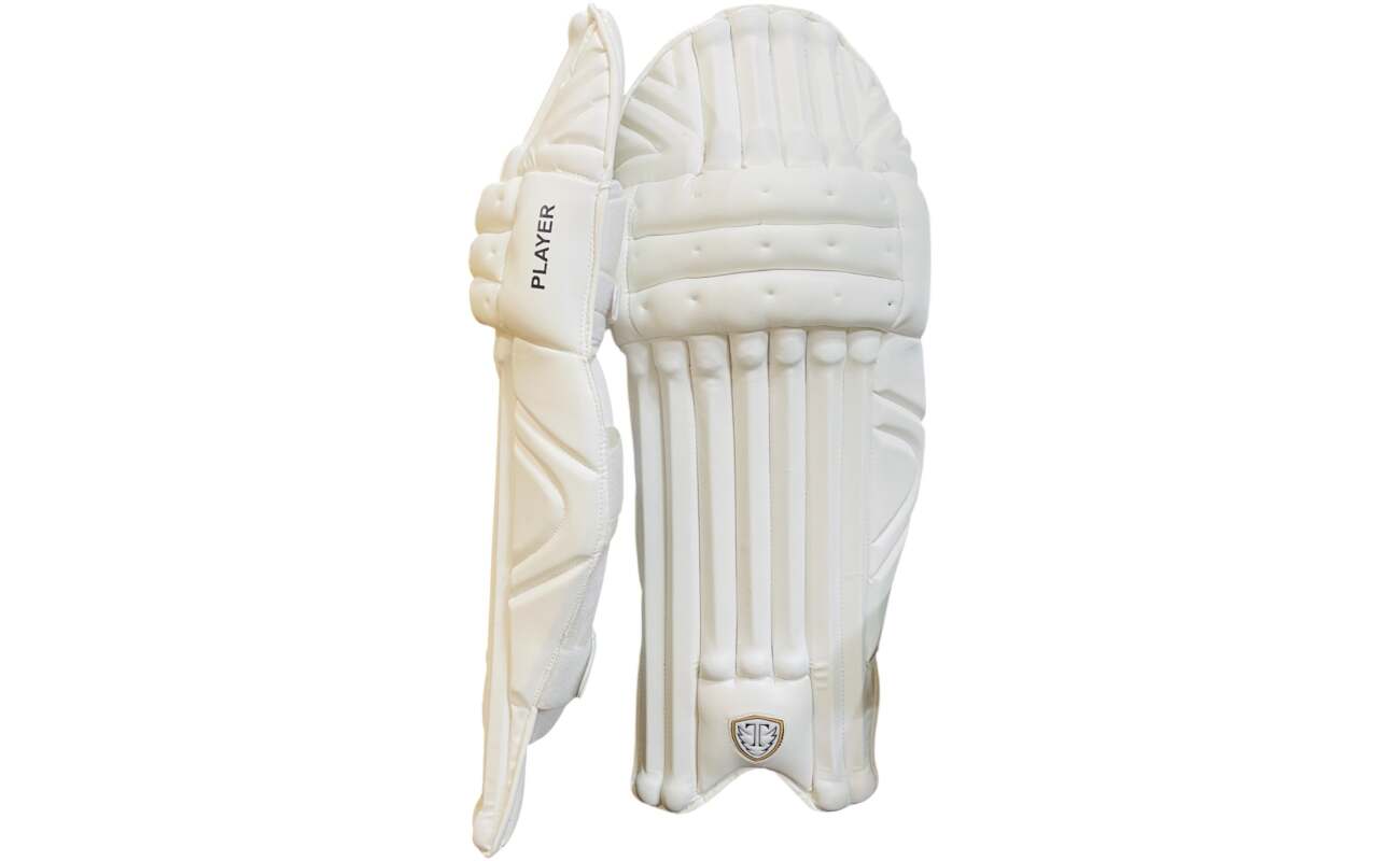 Player Edition Batting Pads, Lovelorn White, Full Protection with Knee Cap Guard, Lightweight Ergonomic Design, Shock Absorbing Padding