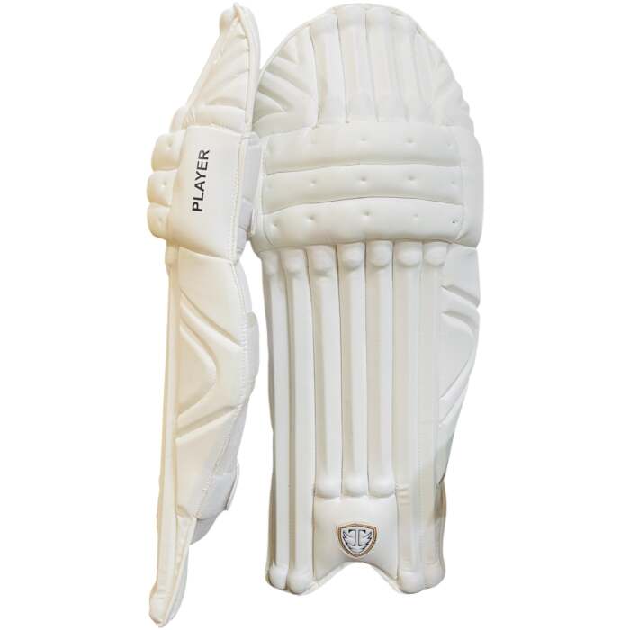 Player Edition Batting Pads, Lovelorn White, Full Protection with Knee Cap Guard, Lightweight Ergonomic Design, Shock Absorbing Padding