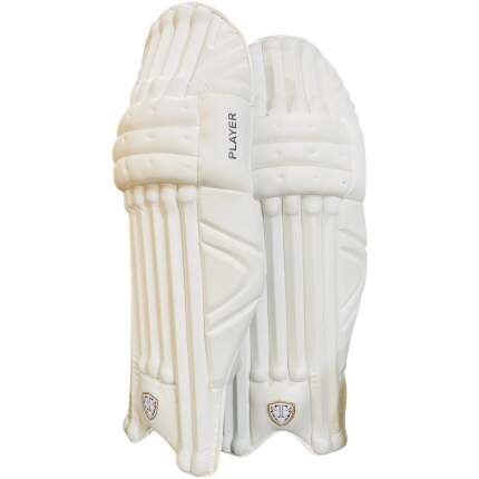 Player Edition Batting Pads, Lovelorn White, Full Protection with Knee Cap Guard, Lightweight Ergonomic Design, Shock Absorbing Padding