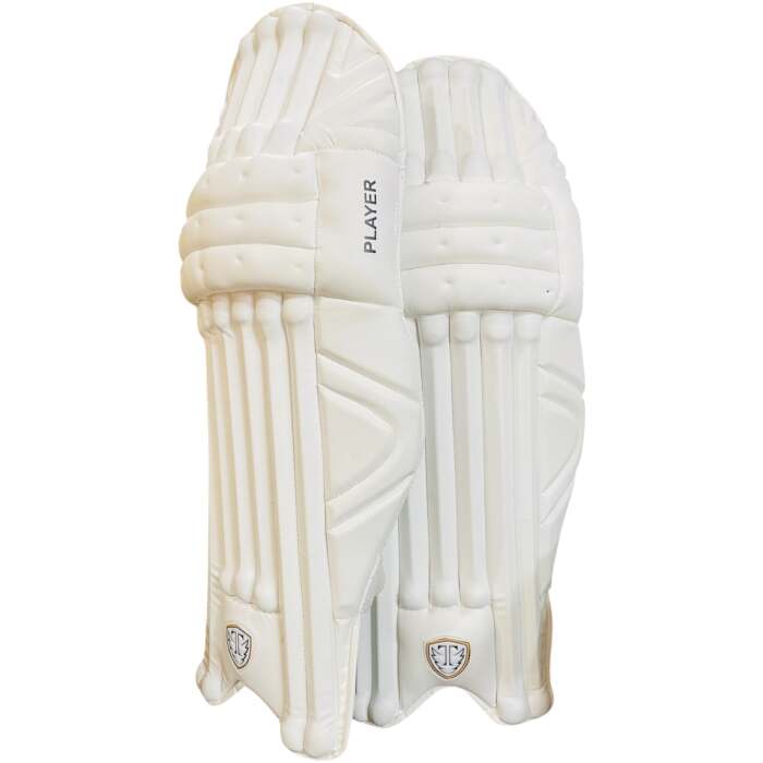 Player Edition Batting Pads, Lovelorn White, Full Protection with Knee Cap Guard, Lightweight Ergonomic Design, Shock Absorbing Padding