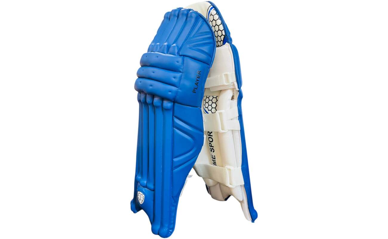 Player Edition Batting Pads, Lovelorn Blue, Full Protection with Knee Cap Guard, Lightweight Ergonomic Design, Shock Absorbing Padding