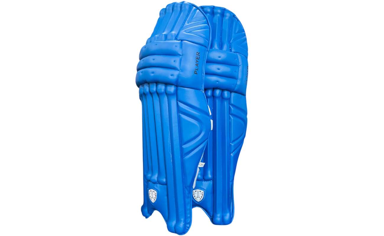 Player Edition Batting Pads, Lovelorn Blue, Full Protection with Knee Cap Guard, Lightweight Ergonomic Design, Shock Absorbing Padding