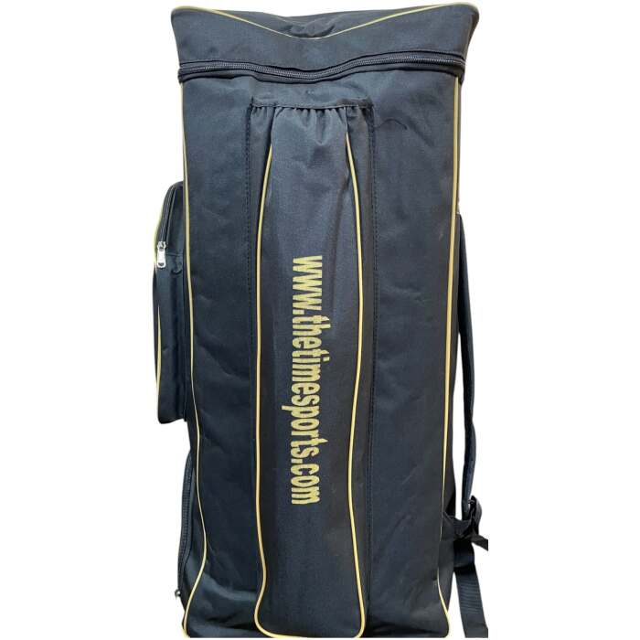 EzeePak Cricket Kit Bag, Black with Gold Trim, Full Size with Double Bat Compartment, Strong Zippers and Bottom Pads