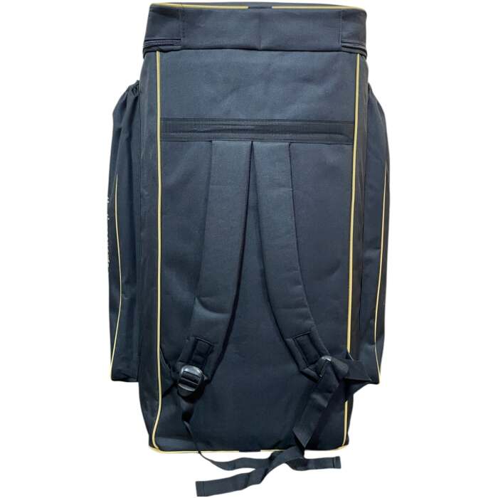 EzeePak Cricket Kit Bag, Black with Gold Trim, Full Size with Double Bat Compartment, Strong Zippers and Bottom Pads