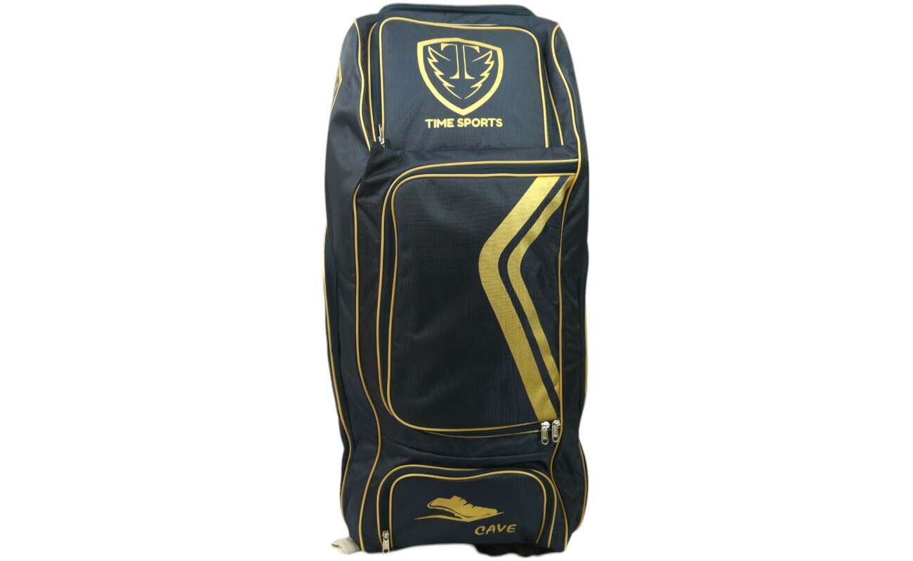 Cricket Kit Bag with Wheels, Large Duffle Style Equipment Bag, Heavy-Duty Zippers, Helmet Pocket, Side Pockets, Wheels (Blue)