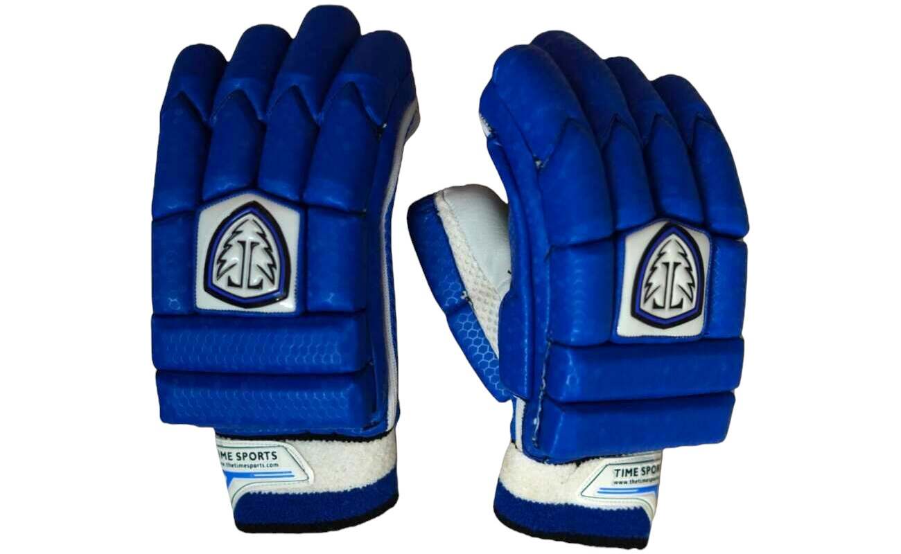 Performance Cut Finger Patat Batting Gloves (Blue)