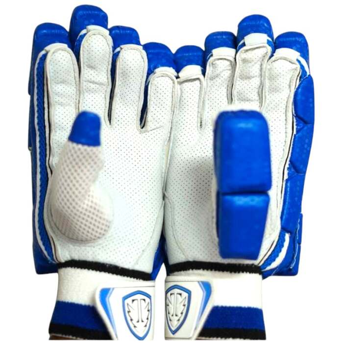 Performance Cut Finger Patat Batting Gloves (Blue)