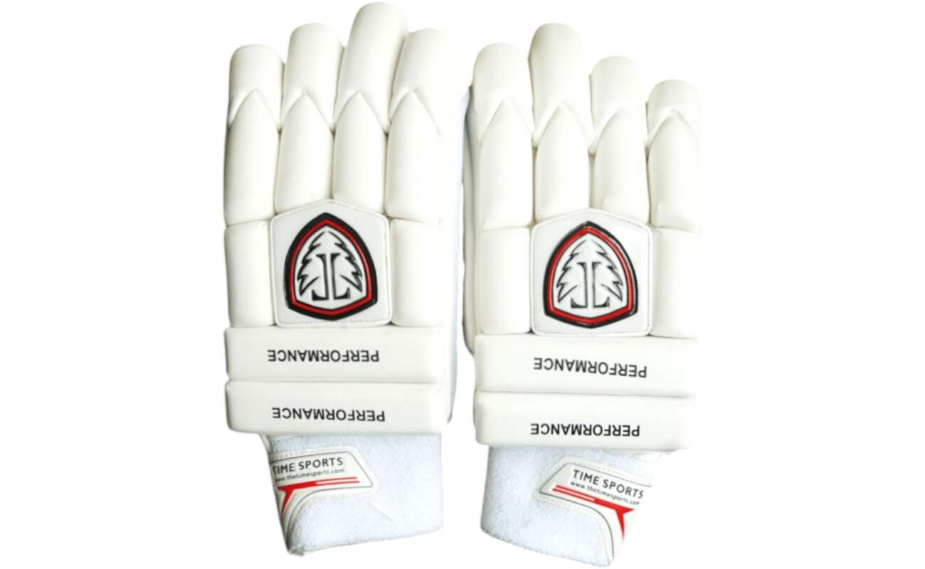 Performance Cut Finger Patat Batting Gloves (White)