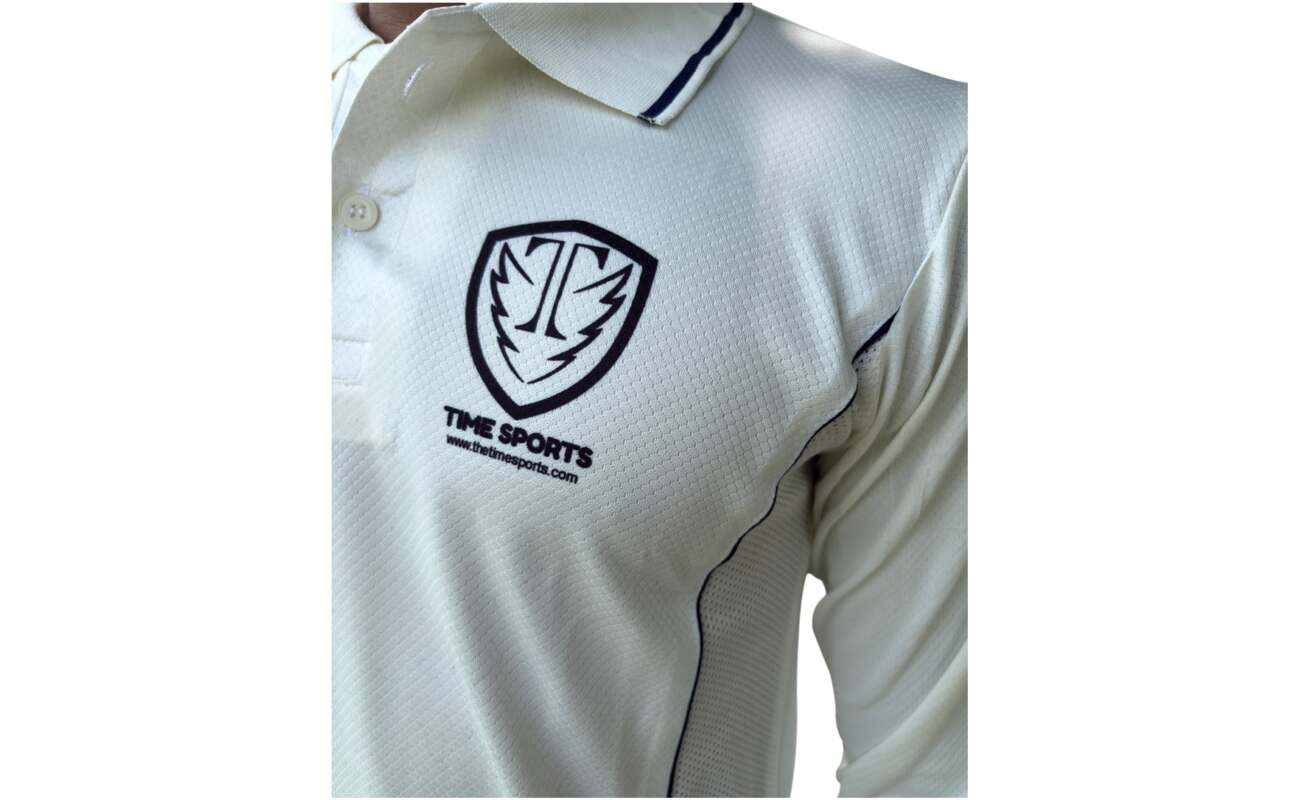 Time Sports Cricket Whites Uniform, Full Sleeve Caramel Fabric T-Shirt & Waffle Net Lower Set, Breathable All-Day Comfort Sports Dress