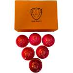Test Special Red Cricket Leather Ball, Premium Hand-Stitched Leather, 5-Star Thread Stitched, Super Grip, 40+ Overs Match Ball - Image 2