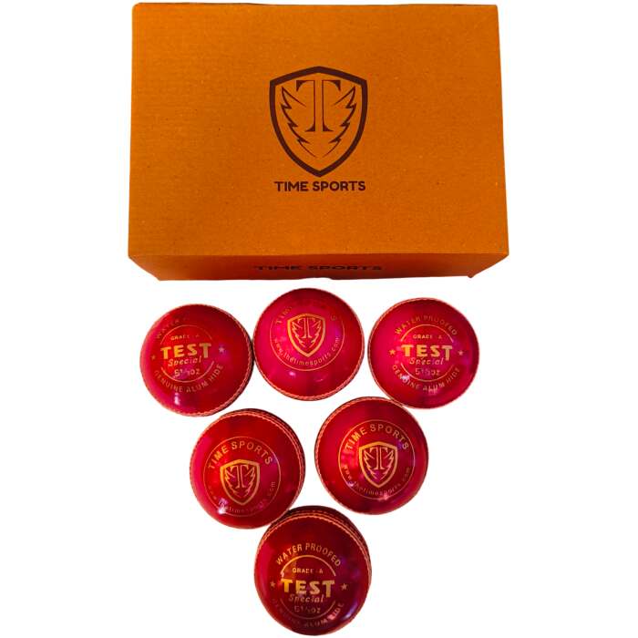 Test Special Red Cricket Leather Ball, Premium Hand-Stitched Leather, 5-Star Thread Stitched, Super Grip, 40+ Overs Match Ball - Image 2