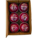 Red Tournament Leather Cricket Ball, 30 Overs, 5 1/2 OZ, Hand‑stitched Professional Match Ball - Image 2