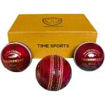 Red Tournament Leather Cricket Ball, 30 Overs, 5 1/2 OZ, Hand‑stitched Professional Match Ball